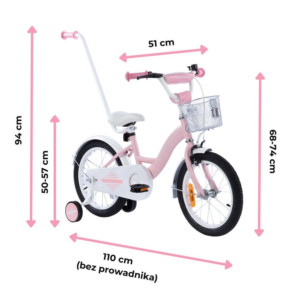 Bicycle - XXV - TOMABIKE 16" - PLATINUM - LIGHT PINK