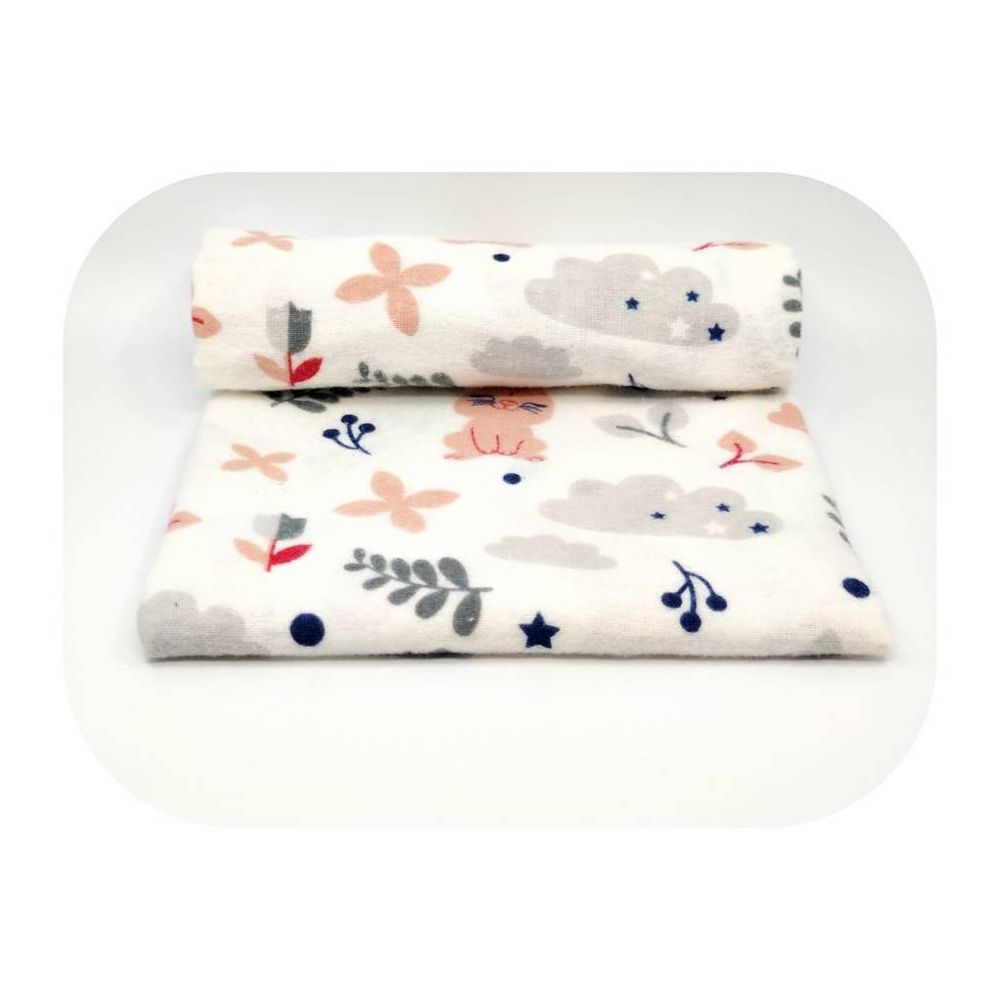Sauskelnės - 23536 - FLANEL PRINT - EGA - GHOST AND KING - PINK - dydis 70x80 cm