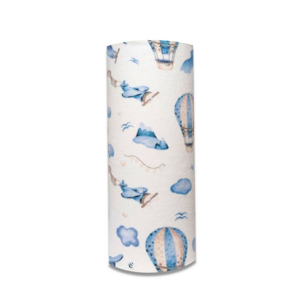 Diaper - 24830 - FLANNEL PRINT - EGA - LOTNISKO - BLUE -size 70x80 cm