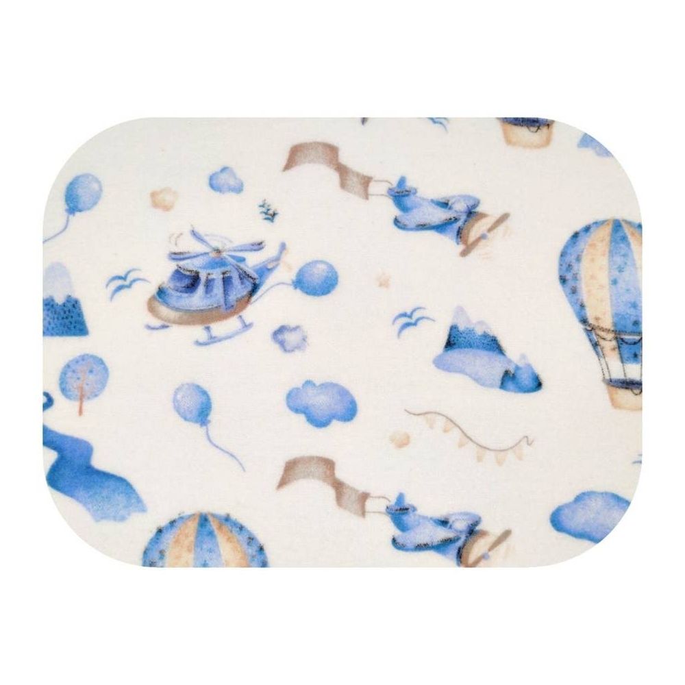 Sauskelnės - 24830 - FLANEL PRINT - EGA - FLIGHT - BLUE - dydis 70x80 cm