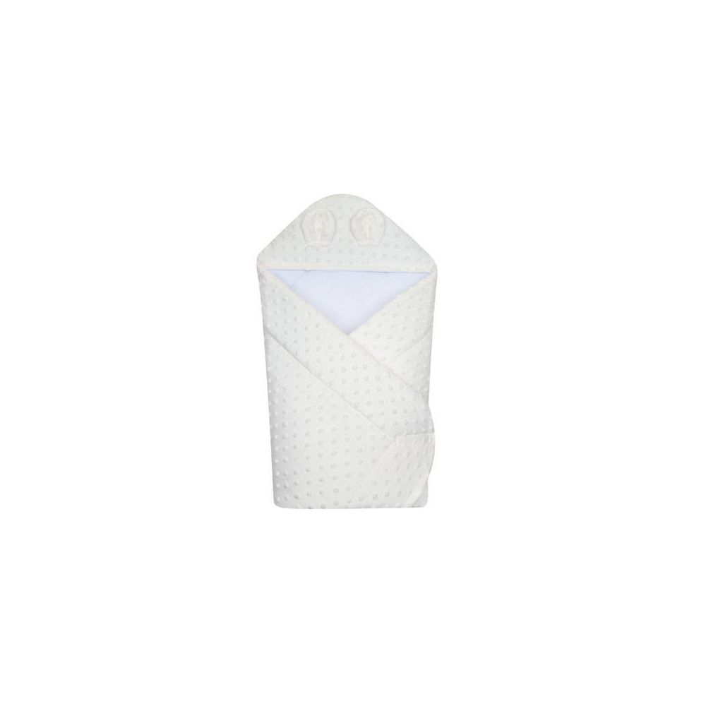 Swaddling blanket with hood - 631 - MINKY - ECRU