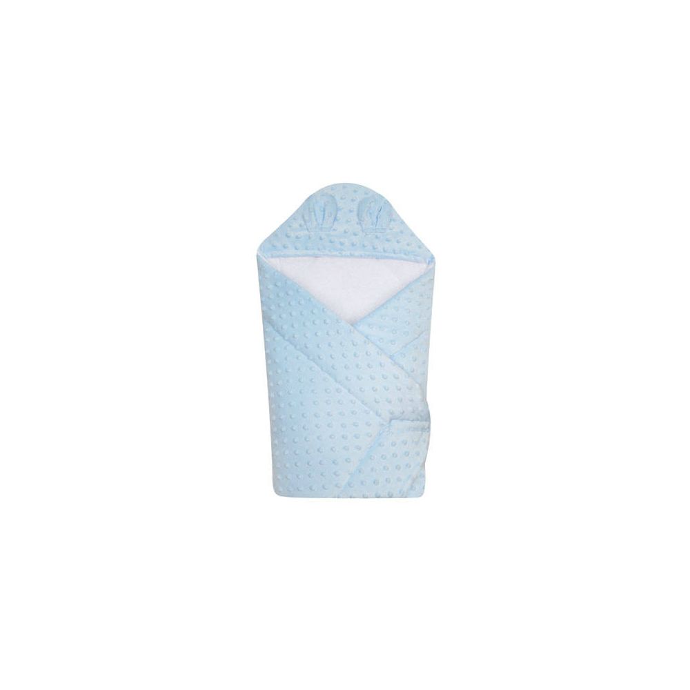 Swaddling blanket with hood - 631 - MINKY - BLUE