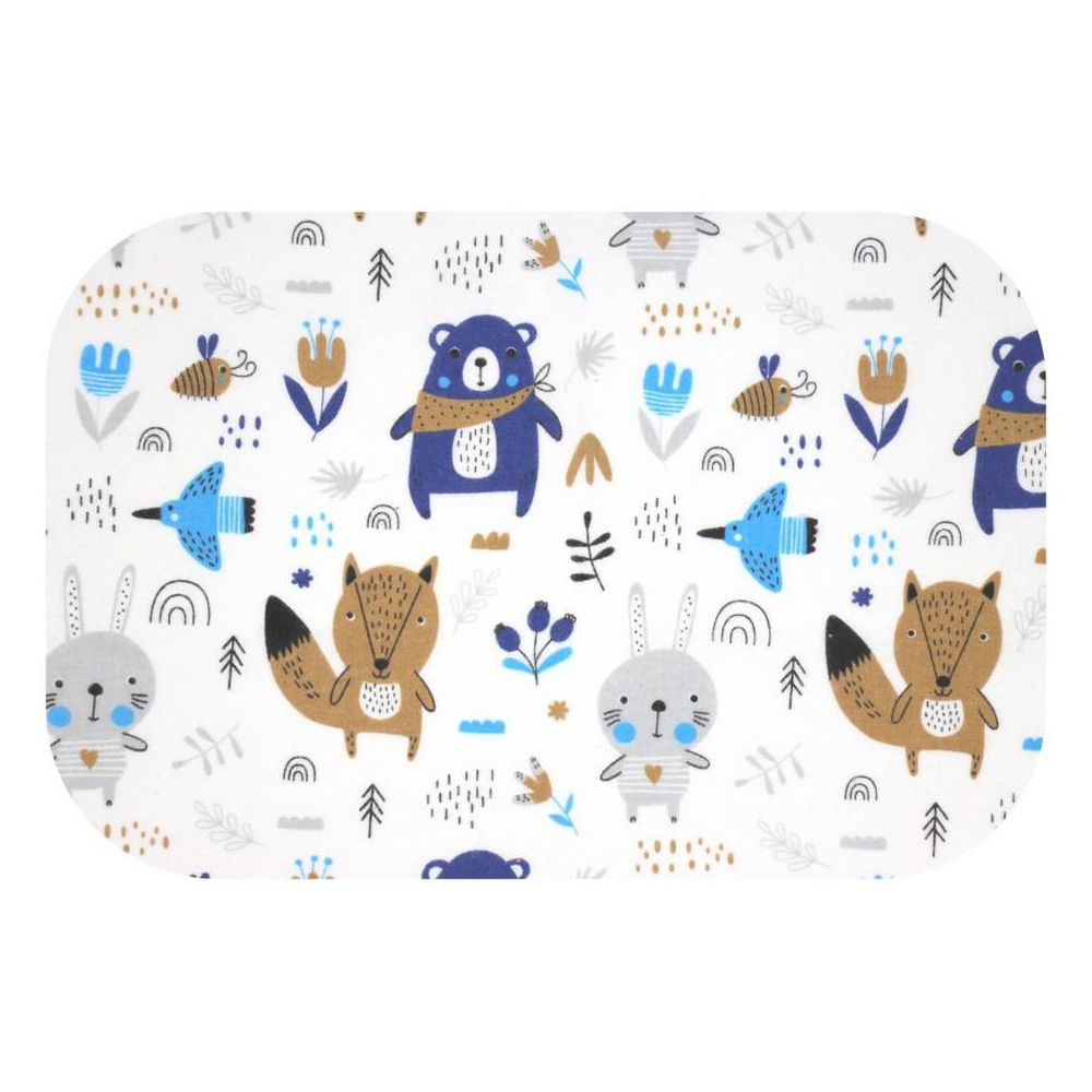 Sauskelnės - 20283 - FLANELINIS PRINTAS - EGA - MIŠKO GYVŪNAI - NAVY BLUE - dydis 70x80 cm