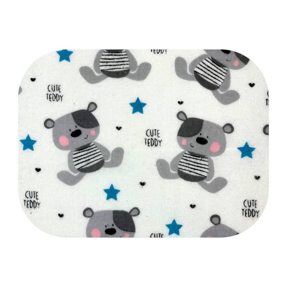Sauskelnės - 19850 - FLANNEL PRINT - EGA - CUTE TEDDY - BLUE - dydis 70x80 cm