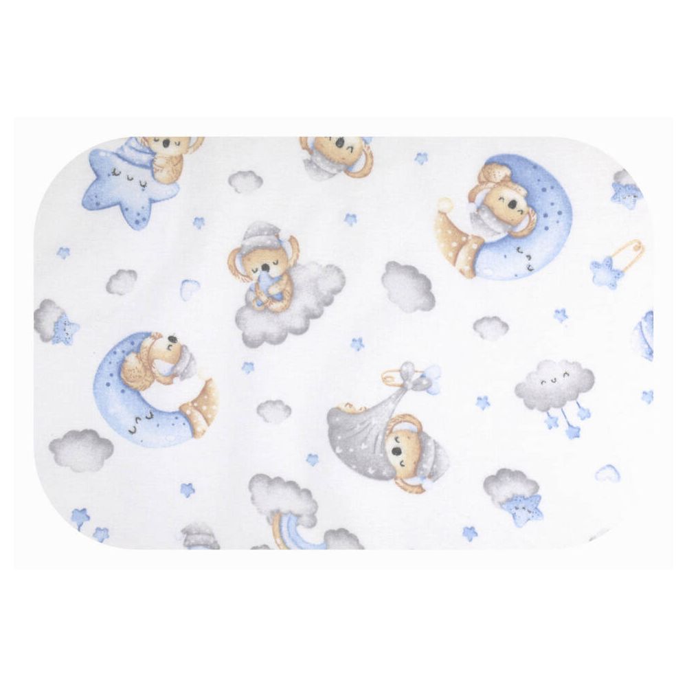 Sauskelnės - 28432 - FLANELINIS PRINTAS - EGA -KOALA Mėnulyje - MĖLYNA - dydis 70x80 cm