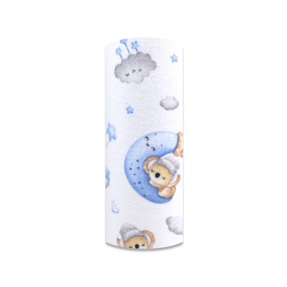 Sauskelnės - 28432 - FLANELINIS PRINTAS - EGA -KOALA Mėnulyje - MĖLYNA - dydis 70x80 cm