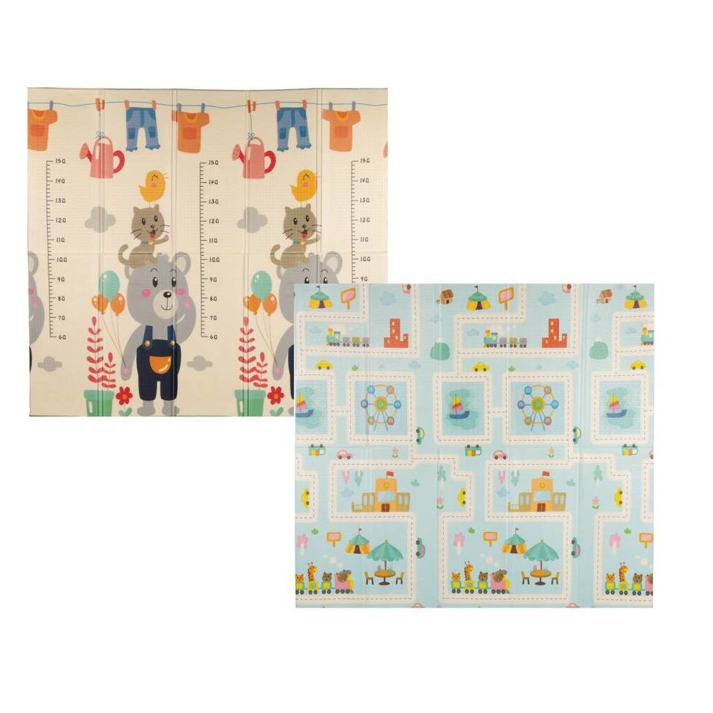 Dvipusis žaidimų kilimėlis - sulankstomas - 7726 - PLAY & EDU - BEAR & ROAD - dydis: 180x200 cm