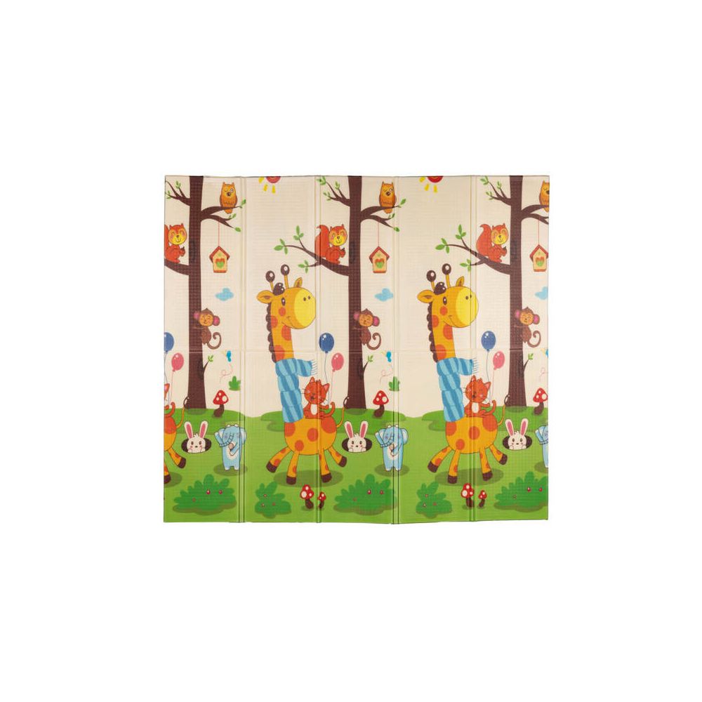 Dvipusis žaidimų kilimėlis - sulankstomas - 7733 - ŽAIDIMAI IR UGDYMAS - GYVŪNAI IR ŽVŪNAMS - dydis: 180x200 cm
