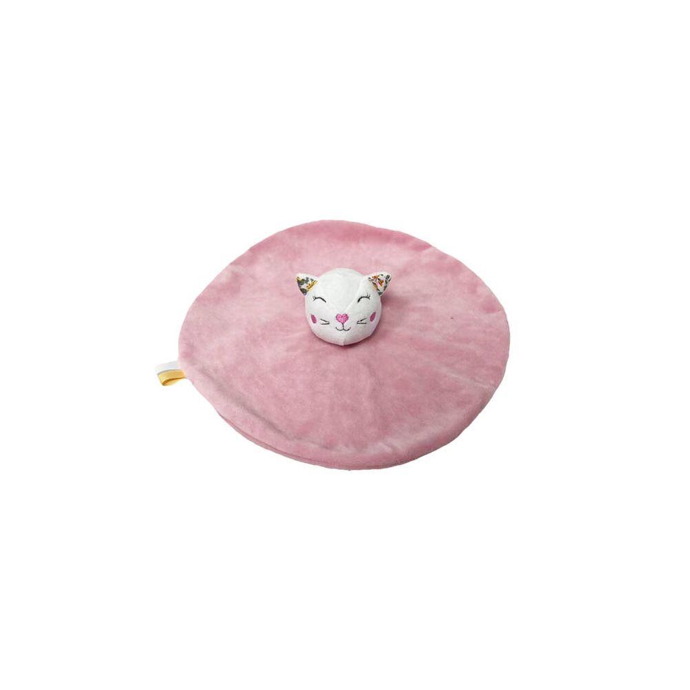 Žaislinė antklodė - 93348 - MILUŚ - KITTENS - PINK su gėlėmis - dydis 25 cm
