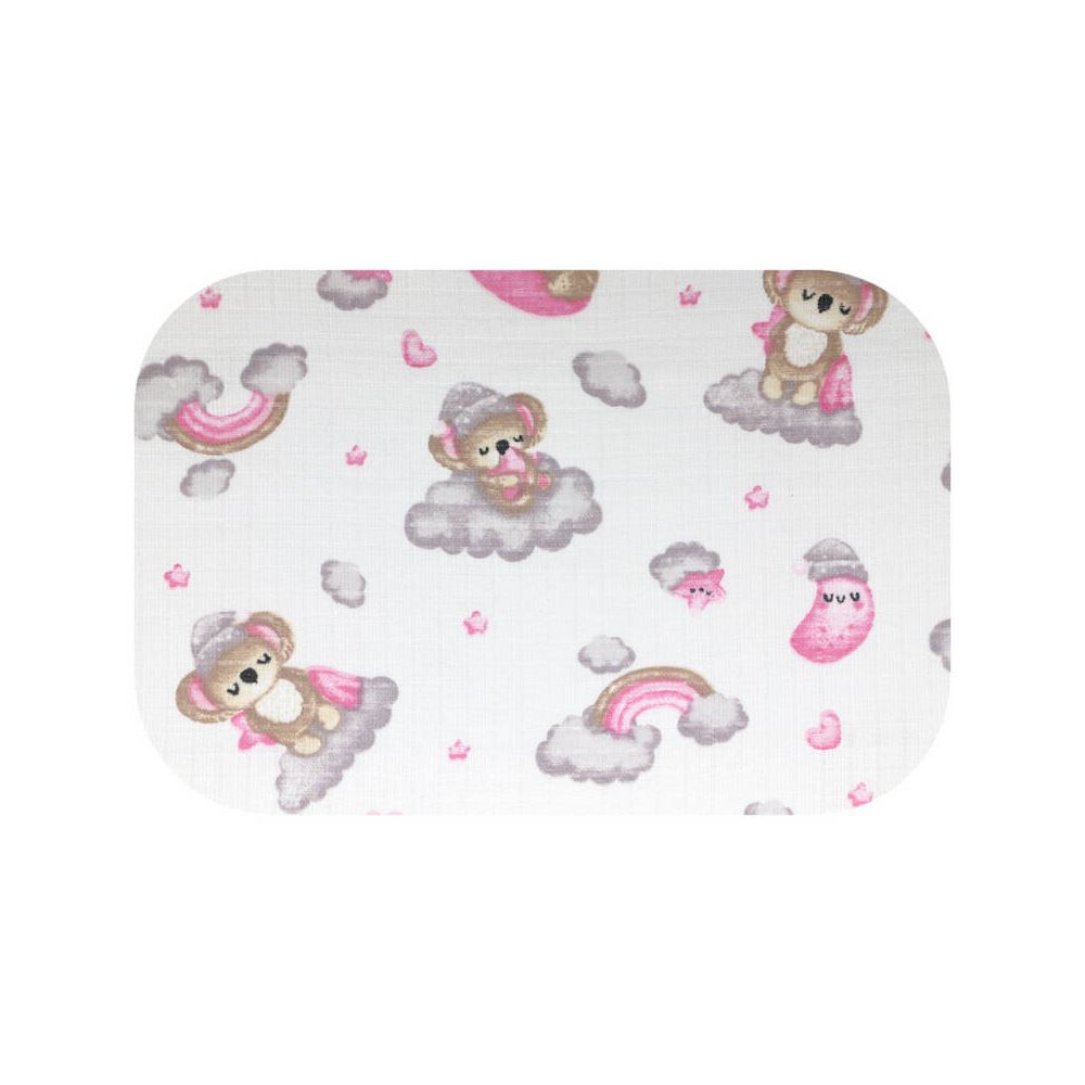 Sauskelnės - 13674 - TETRA PRINT - EGA - KOALA ant Mėnulio - PINK - dydis 70x80 cm
