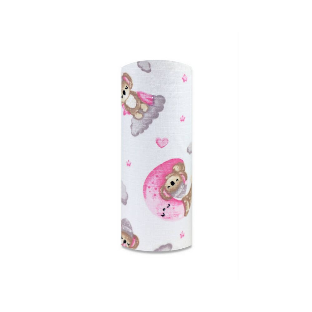 Sauskelnės - 13674 - TETRA PRINT - EGA - KOALA ant Mėnulio - PINK - dydis 70x80 cm