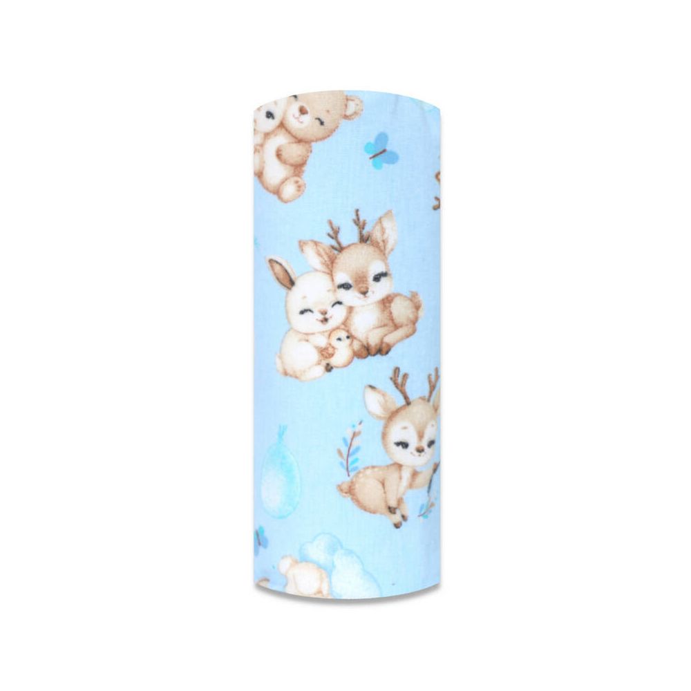 Sauskelnės - 14473 - FLANNEL PRINT - EGA - DEER & TEDDY BEAR - BLU E- dydis 70x80 cm