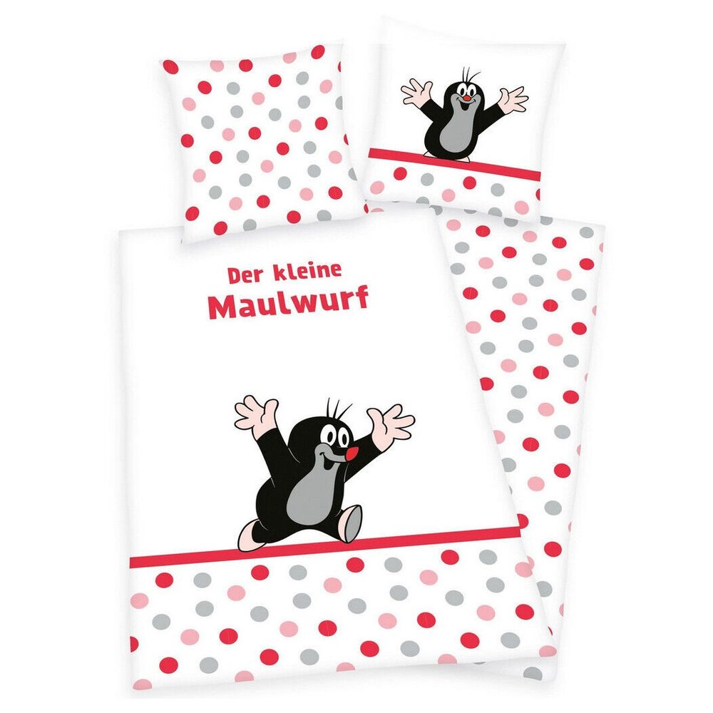 Cover set - 2 pcs - 135x100, 40x60 - MAŁY KRECIK - PINK or TURKUS