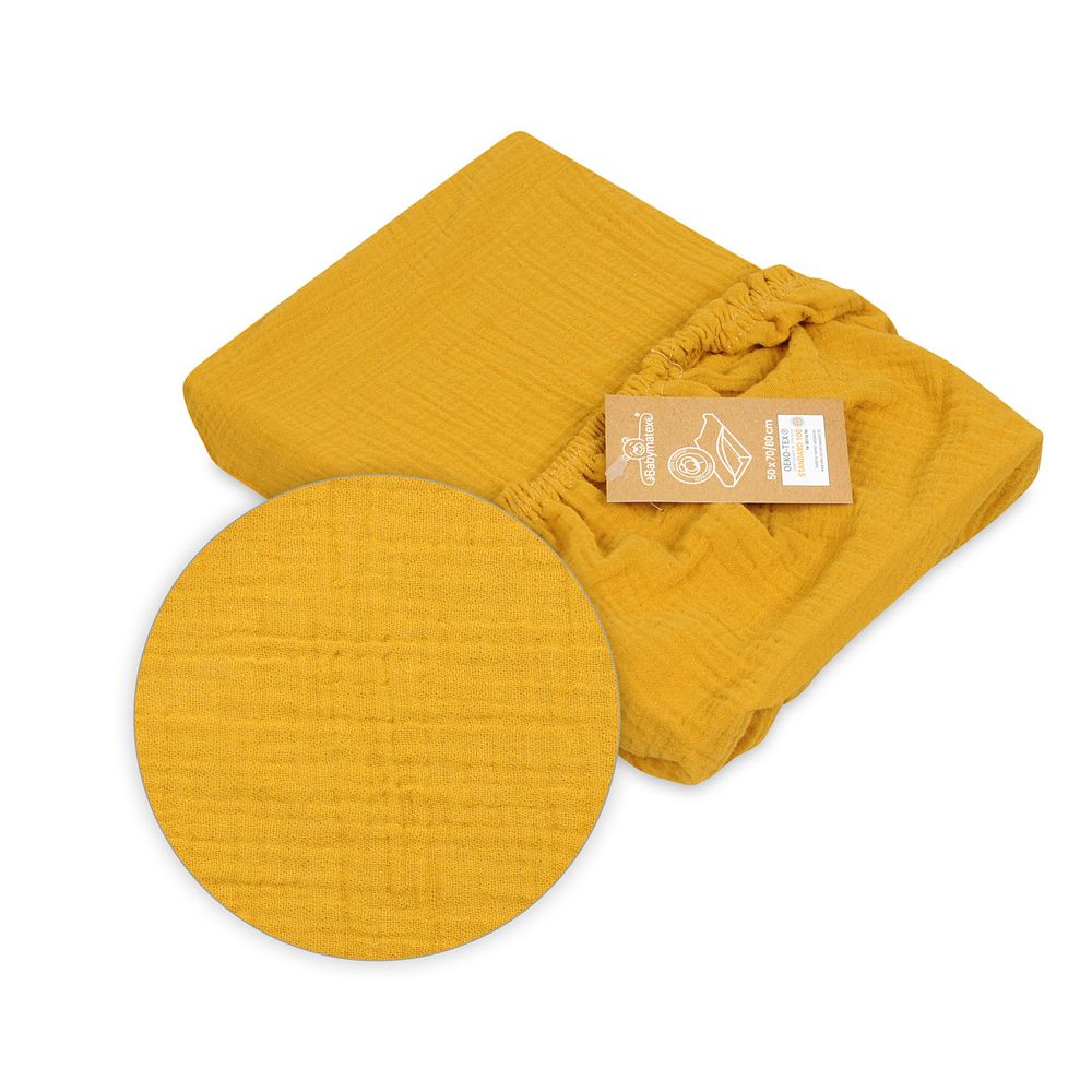 Cover to changing pad - TB0414/06 - MUSLIN in BOX - MUSTARD - size 50x70/80 cm