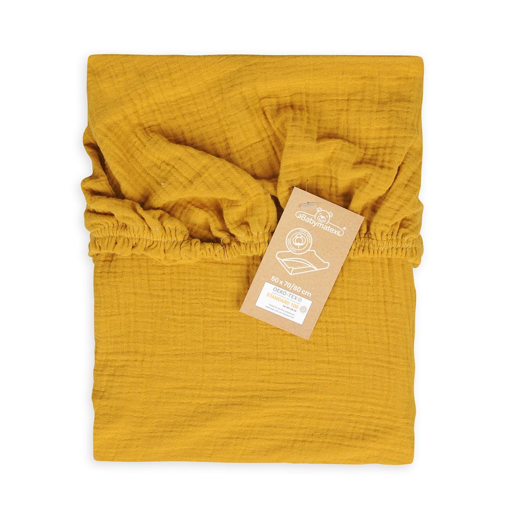 Cover to changing pad - TB0414/06 - MUSLIN in BOX - MUSTARD - size 50x70/80 cm