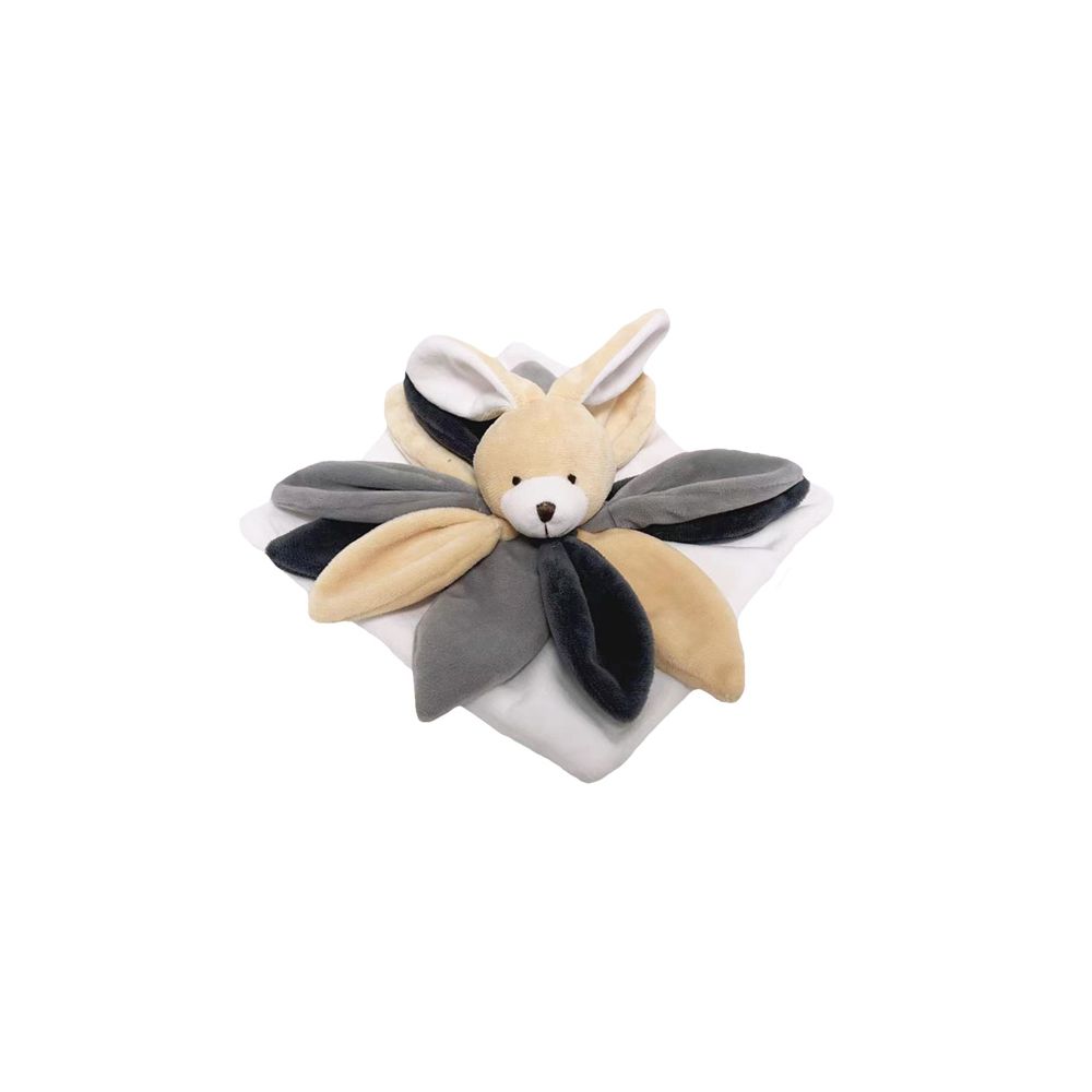Žaislinė antklodė - 94291 - MILUŚ - BUNNY su širdelės formos nosimi - pilka - dydis 25 cm