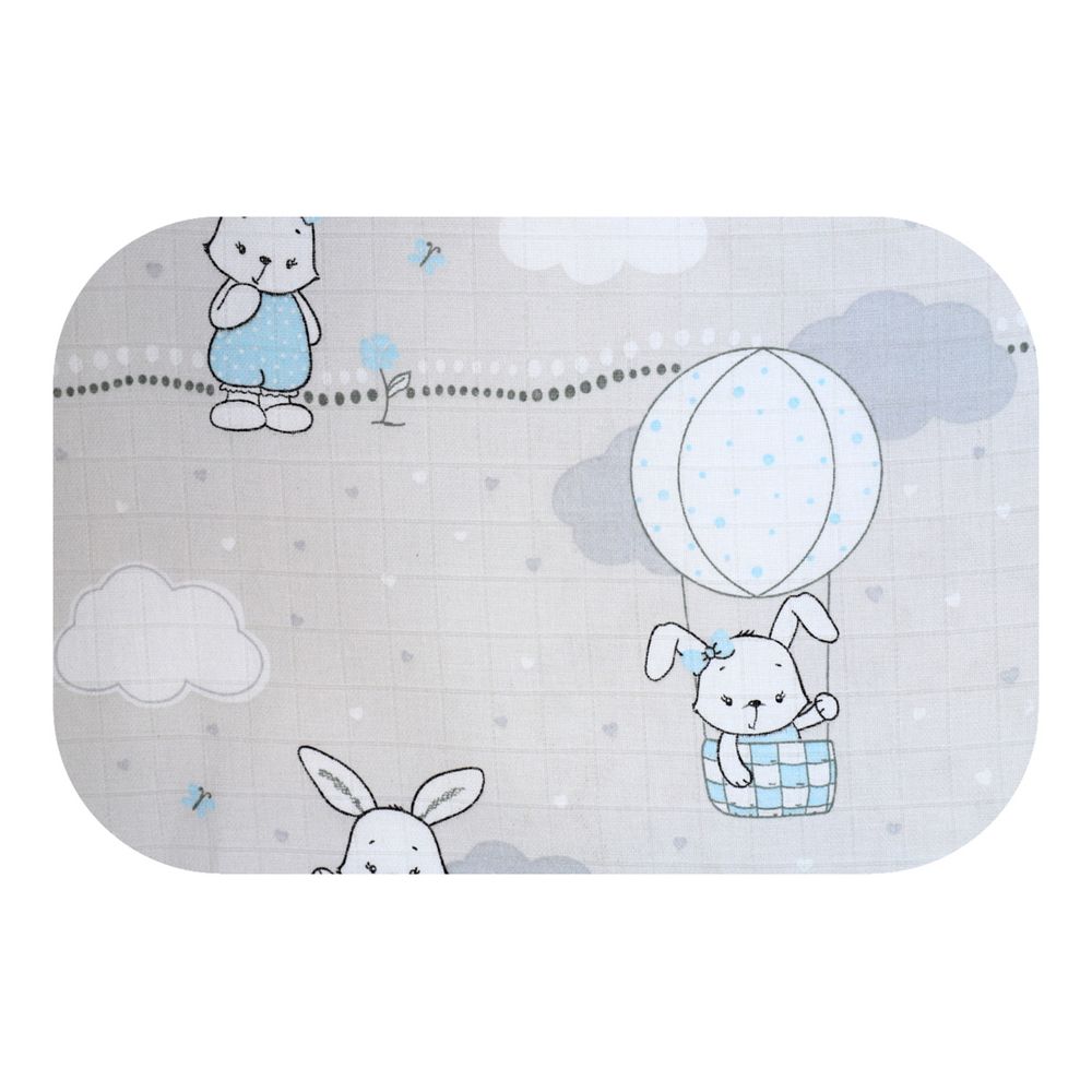 Sauskelnės - 26926 - TETRA PRINT - EGA - LUX - BUNNY WITH BALLOONS - BLUE - dydis 70x80 cm