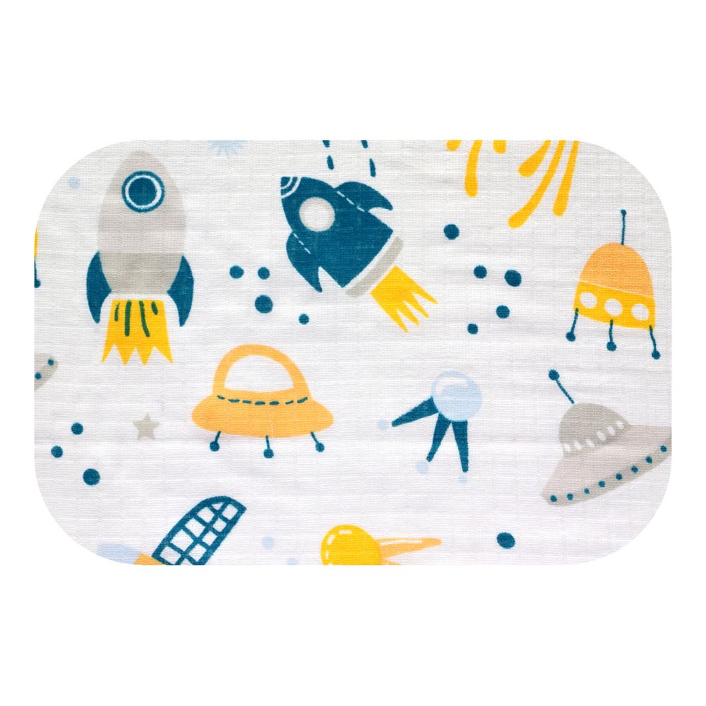Sauskelnės - 22782 - TETRA PRINT - EGA - RAKIETA - geltonos spalvos - dydis 70x80 cm
