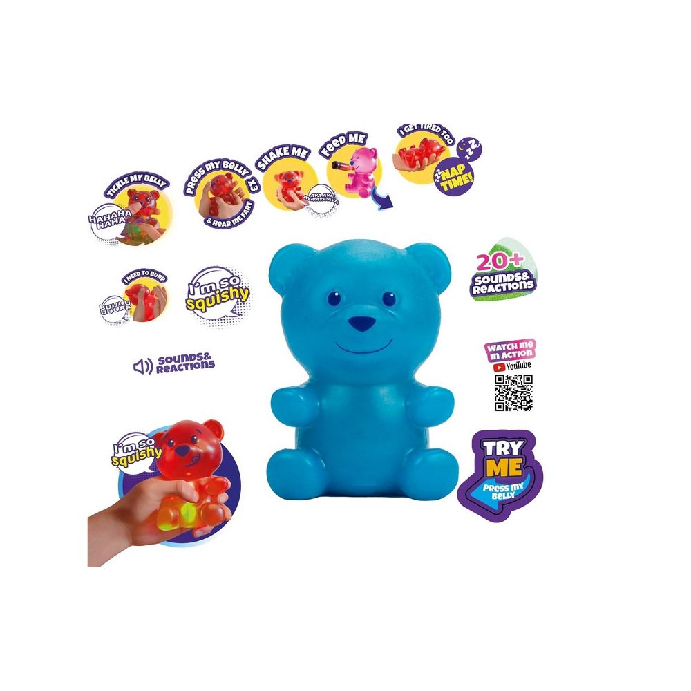 Guminis interaktyvus meškutis su garsais ir šviesomis Gummymals - 720054 Geltonas