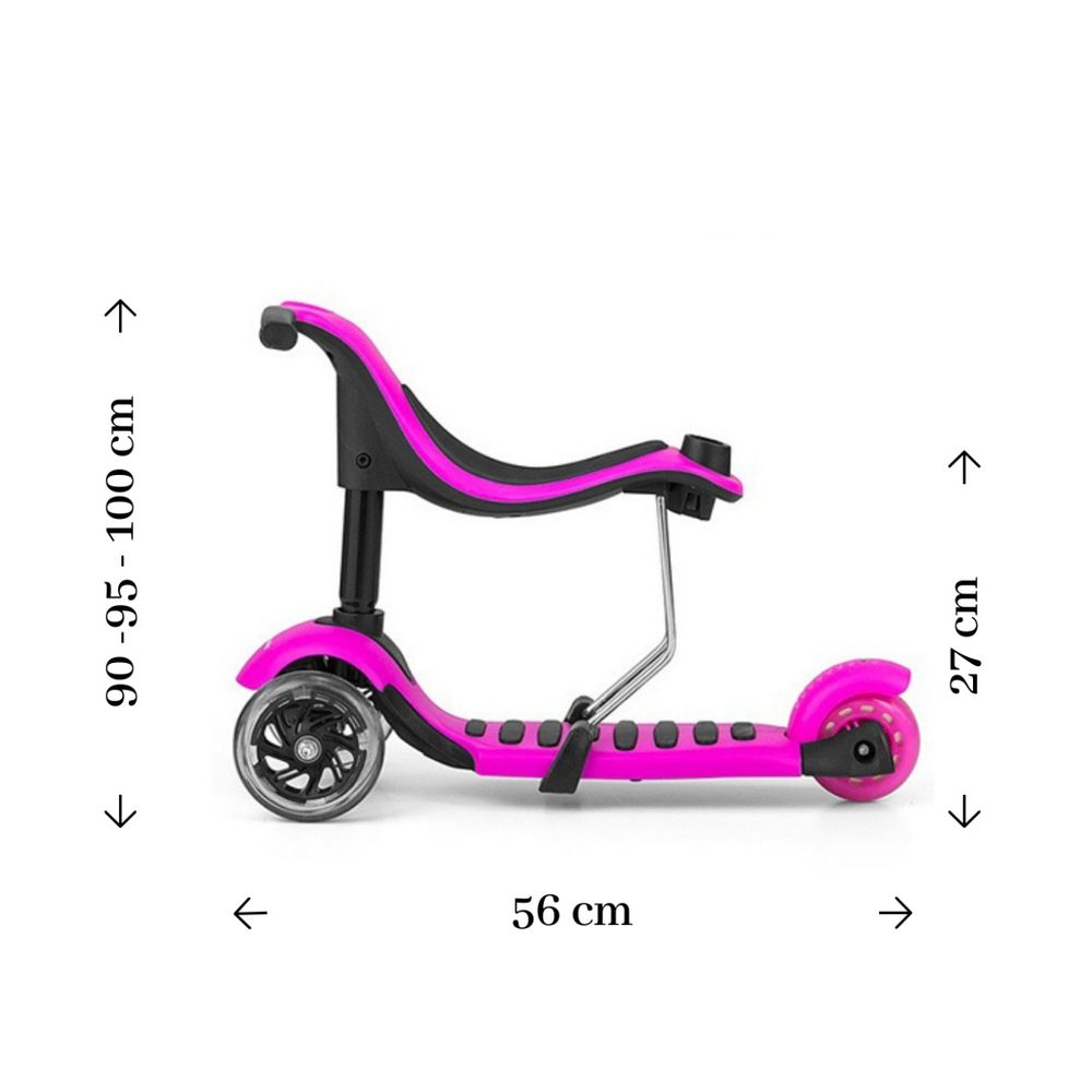 Paspirtukas - 1597 / 2893- 3in1 - LITTLE STAR - PINK ***