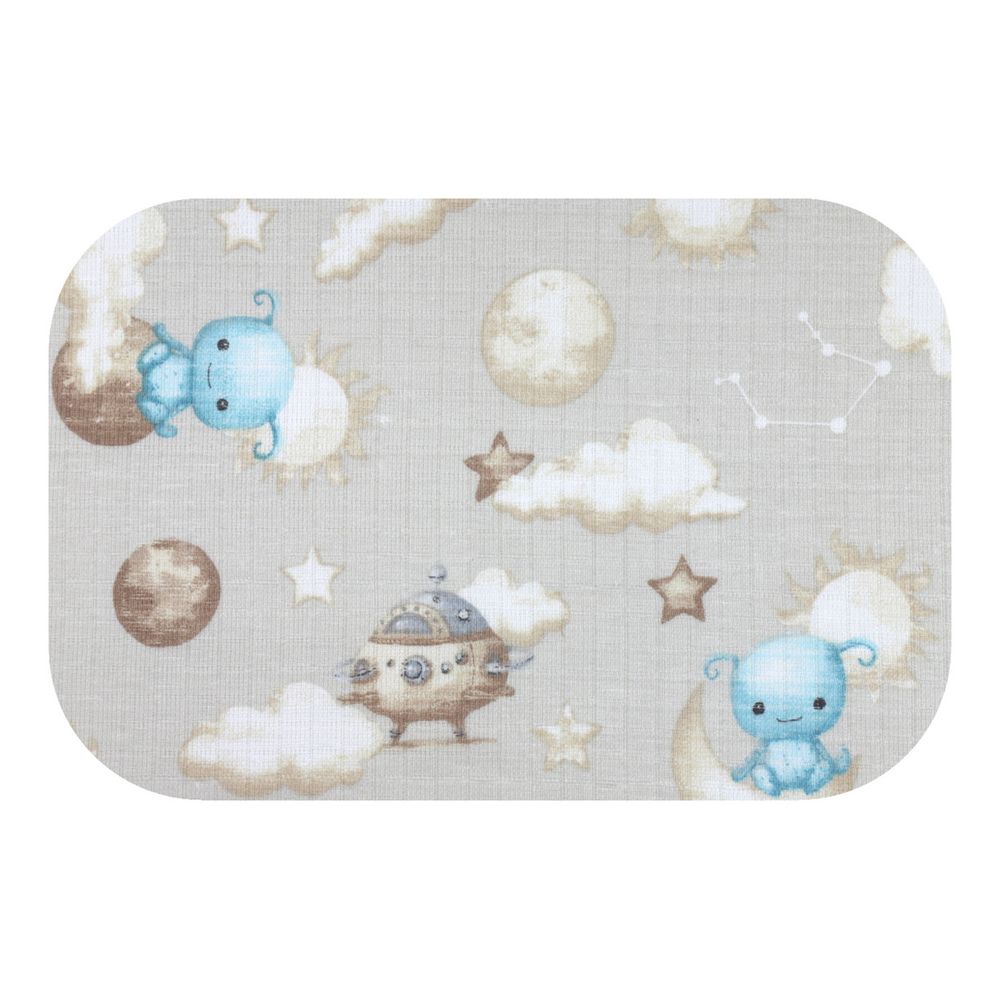 Diaper - 30305 - TETRA PRINT - EGA - ALIEN - BEIGE - size 70x80 cm