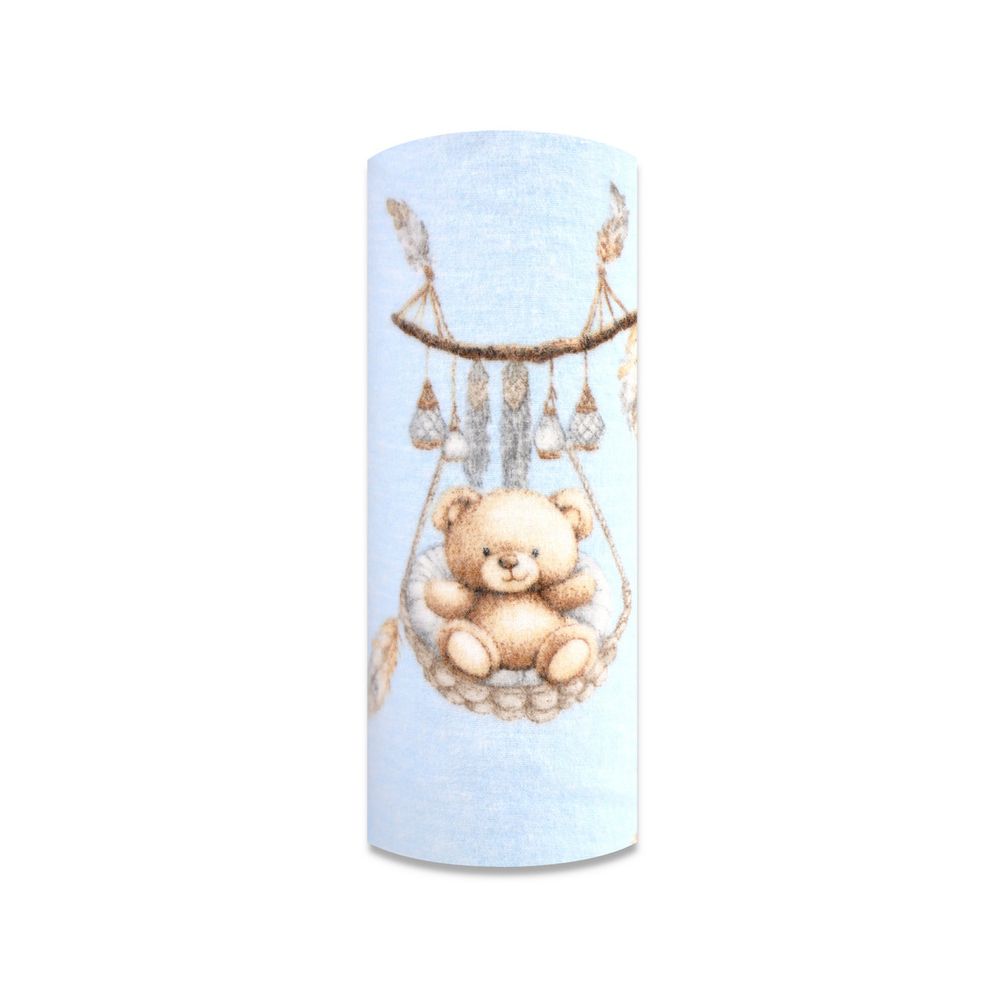 Diaper - 30275 - FLANNEL PRINT - EGA - BEARS in BASKET - BLUE - size 70x80 cm