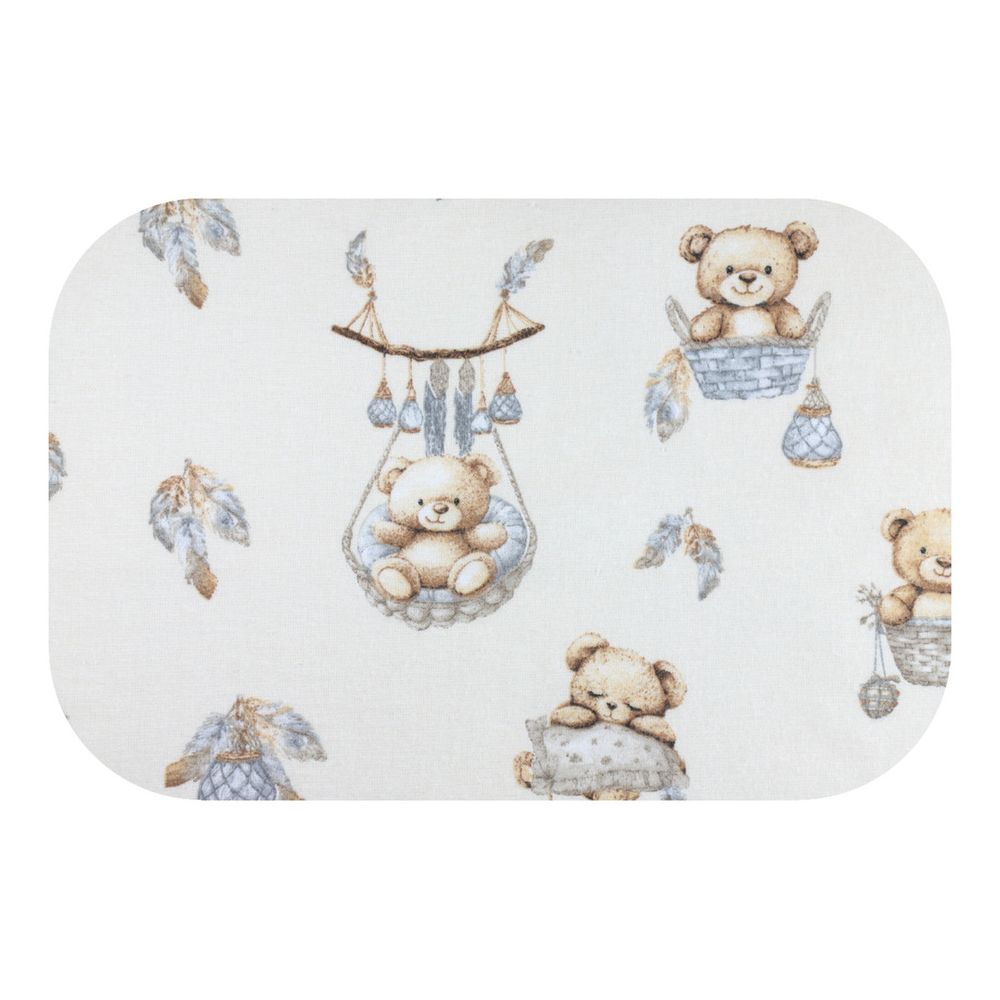 Sauskelnės - 30268 - FLANNEL PRINT - EGA - BEARS in BASKET - ECRU - dydis 70x80 cm