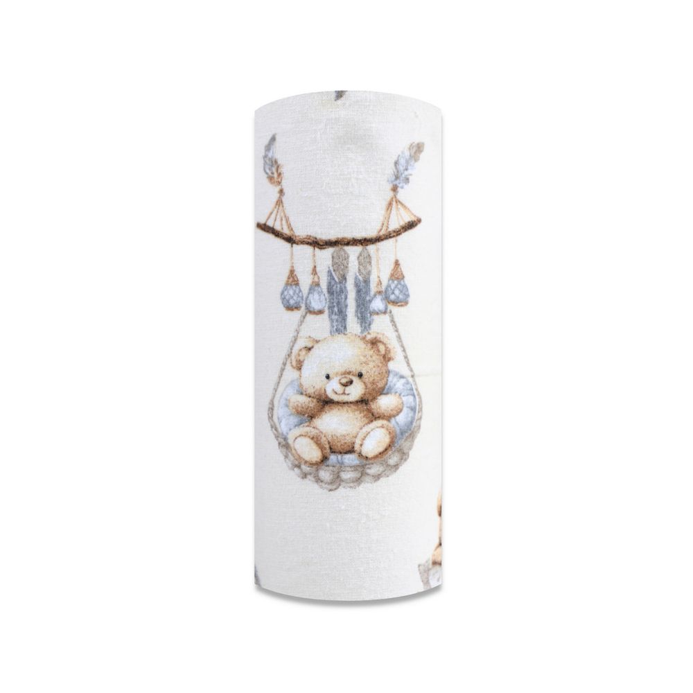 Sauskelnės - 30268 - FLANNEL PRINT - EGA - BEARS in BASKET - ECRU - dydis 70x80 cm