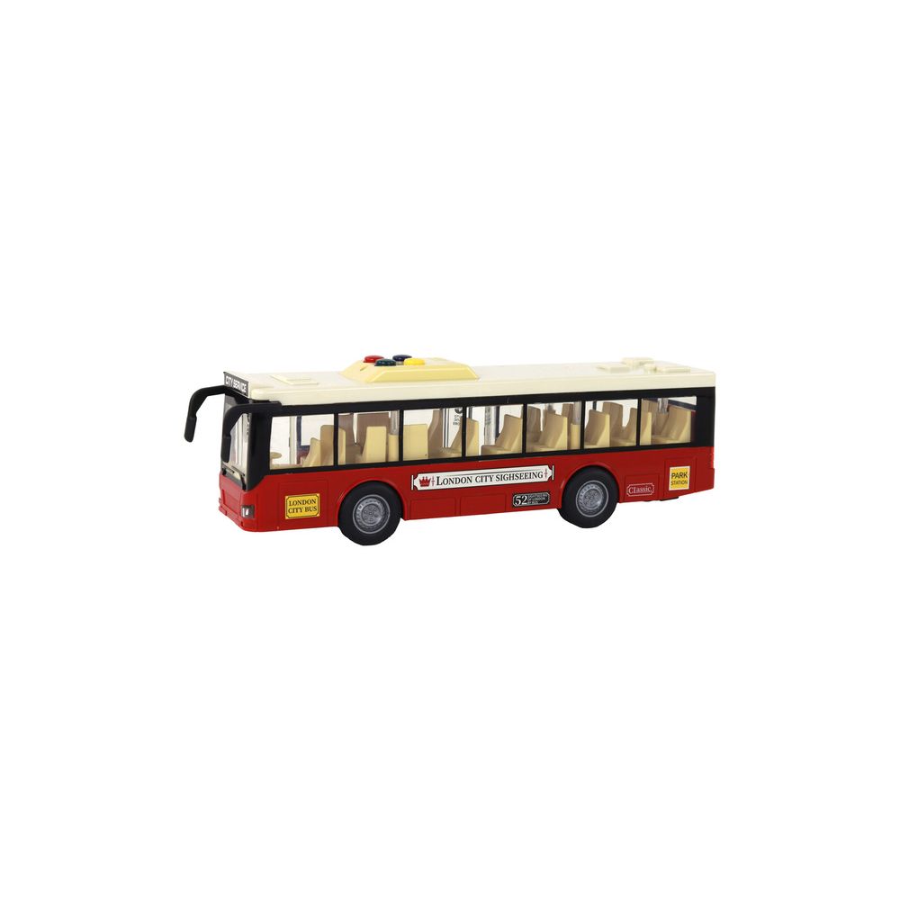 Autobus Na Baterie Światła Dźwięki Czerwony Miejski 1:16