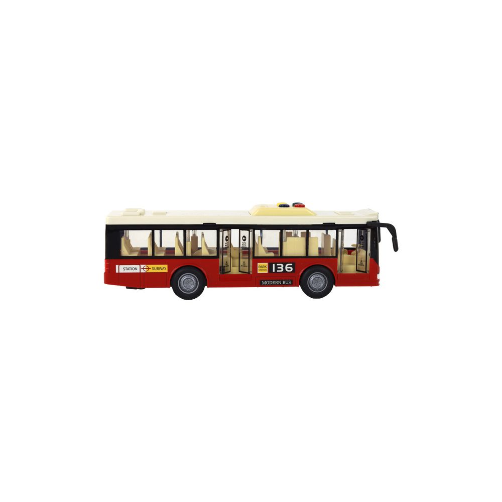 Autobus Na Baterie Światła Dźwięki Czerwony Miejski 1:16