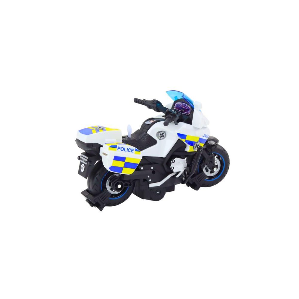 Motocykl Do Skręcania Policyjny DIY Światła Dźwięki Biały