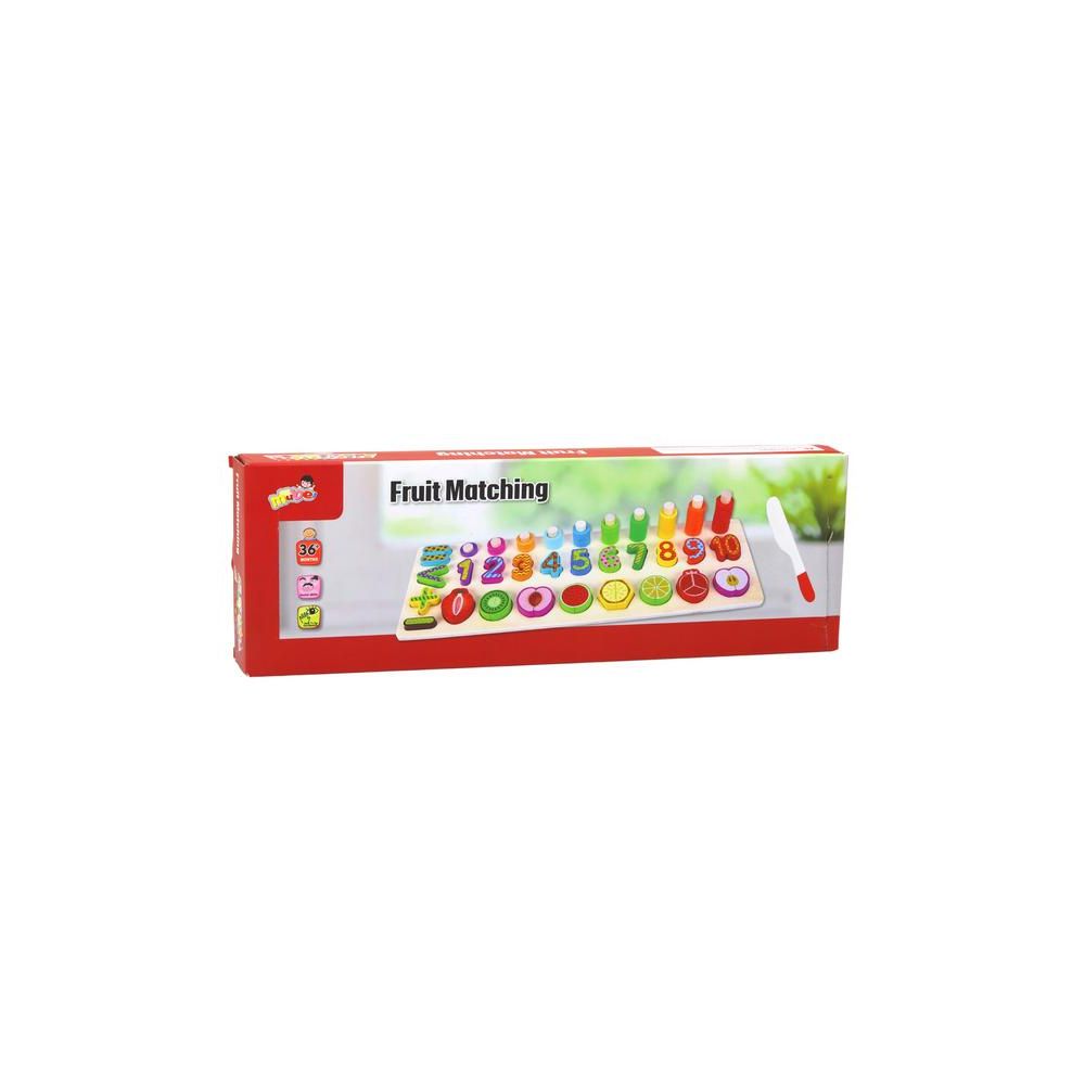 Zestaw Edukacyjny Sorter Drewniana Plansza Nauka Matematyki Owoce