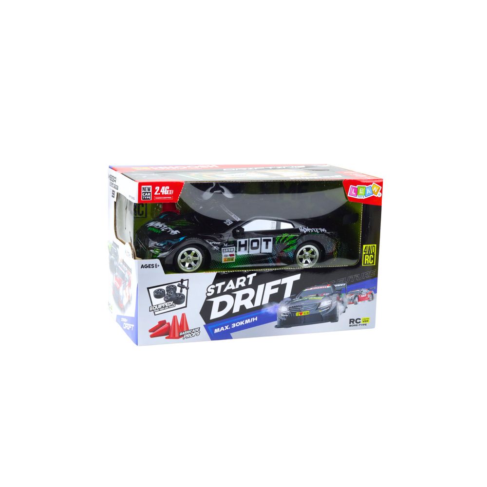 Samochód Wyścigowy Auto Do Driftu RC Czarno Zielone 30km/h 1:16
