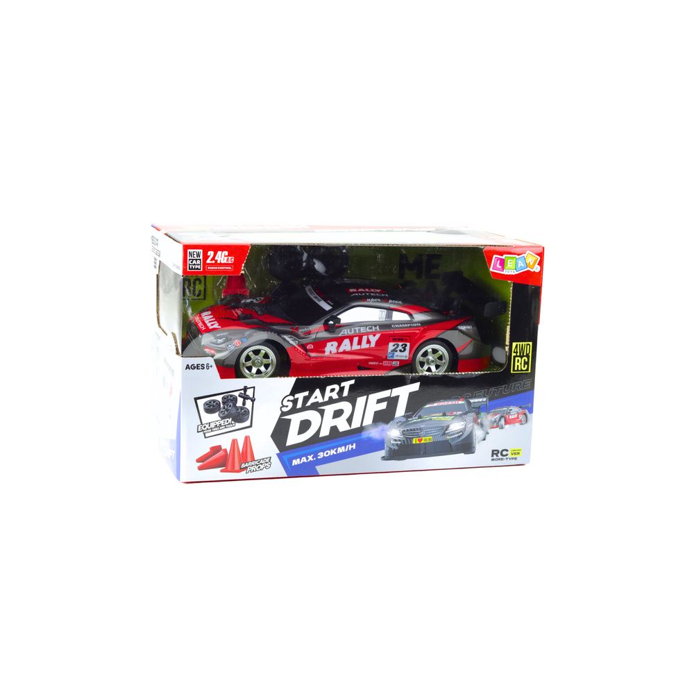 Samochód Wyścigowy Auto Do Driftu RC Czerwono Czarny 30km/h 1:16