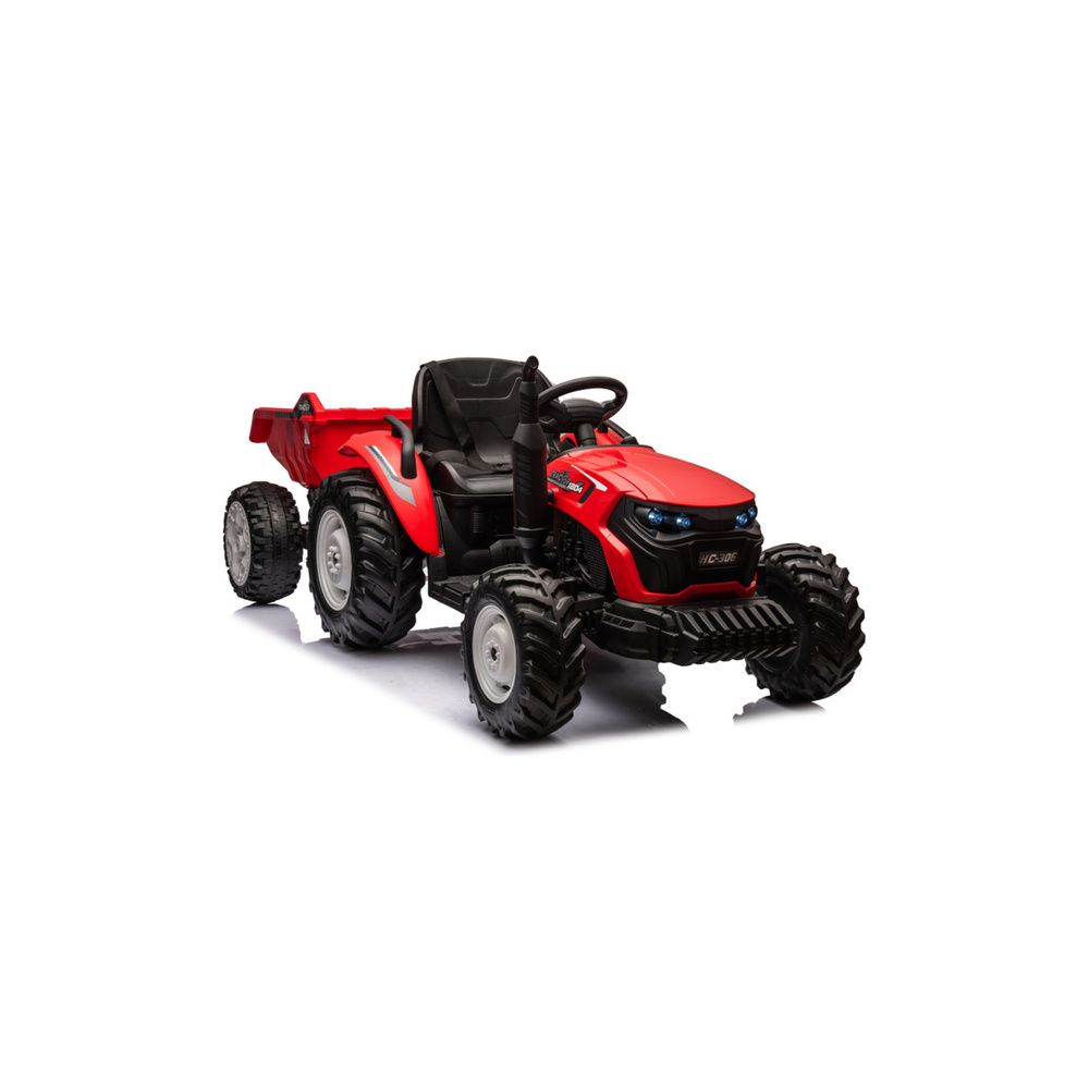 Traktor Na Akumulator HC-306 Czerwony Z Przyczepą 24V