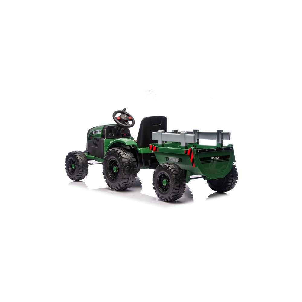 Traktor Na Akumulator CH9959B Z Przyczepą Ciemno Zielony 24V