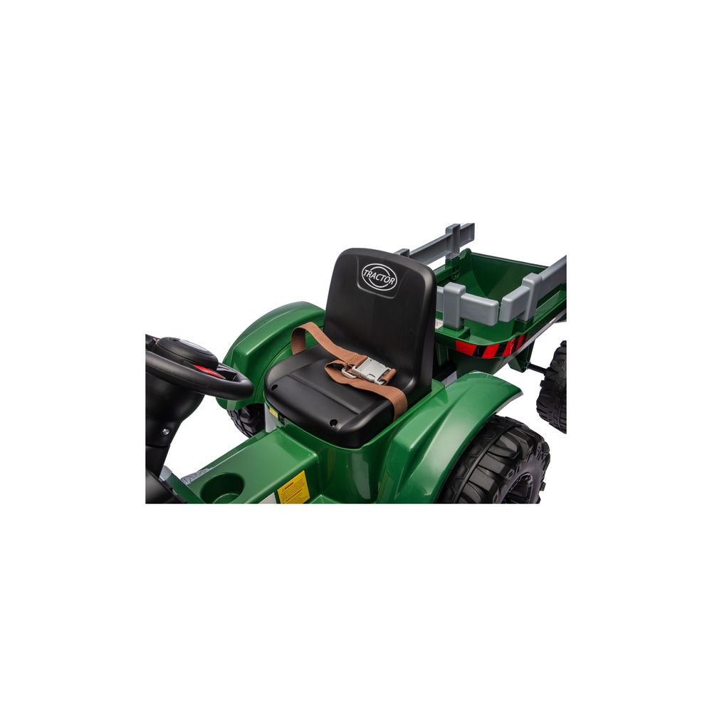 Traktor Na Akumulator CH9959B Z Przyczepą Ciemno Zielony 24V