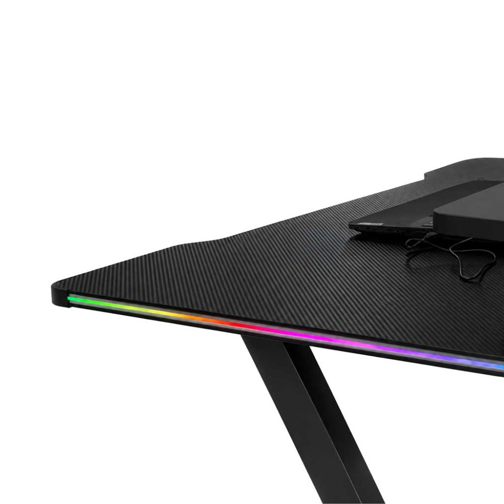 Žaidimų stalas su foniniu apšvietimu RGB LED 120 x 60 cm