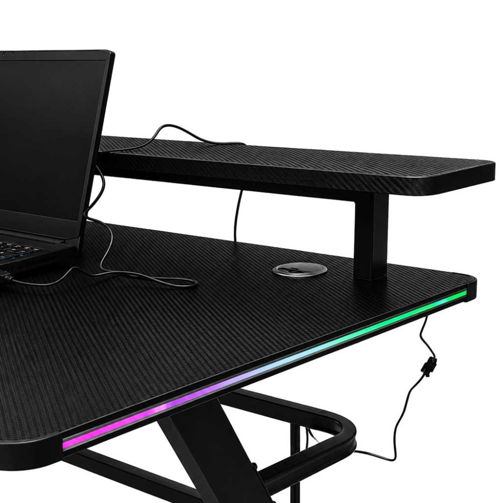 Žaidimų stalas su foniniu apšvietimu RGB LED 120 x 60 cm