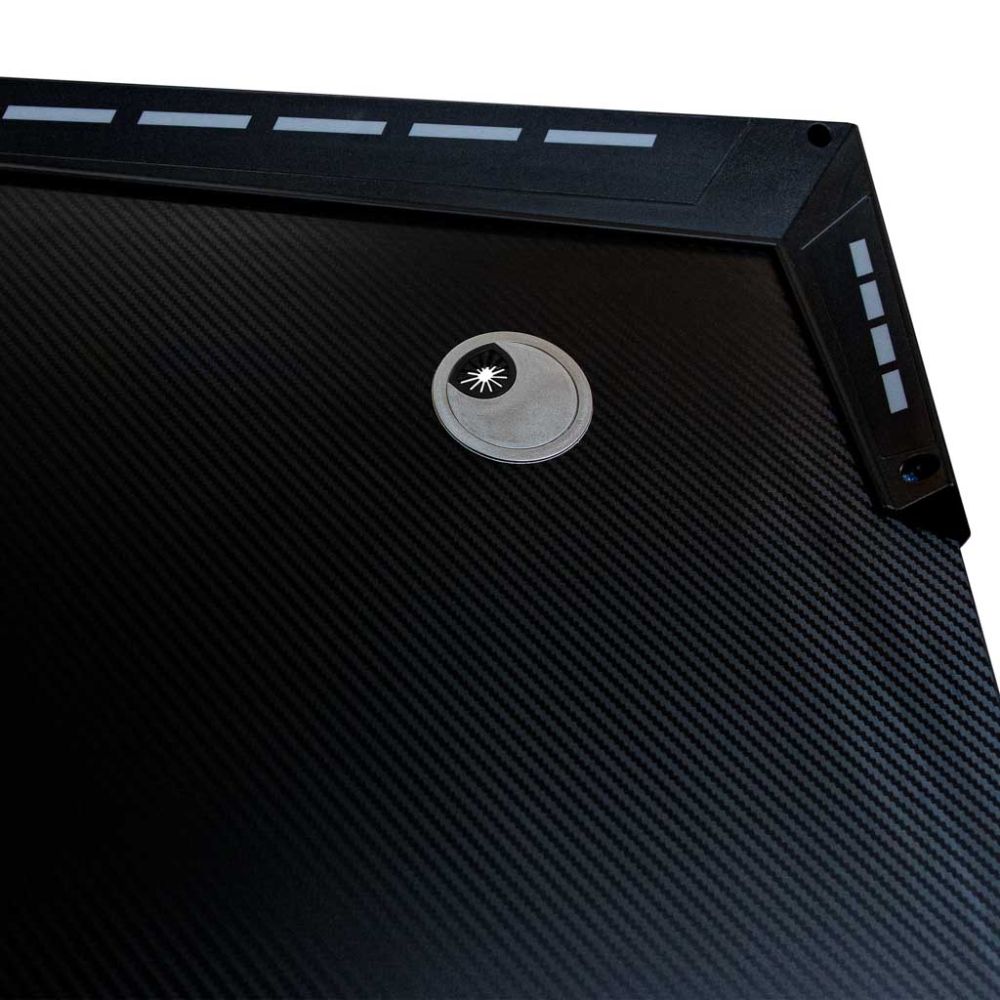 Žaidimų stalas su LED foniniu apšvietimu RGB kompiuterio laikikliai 120x60cm