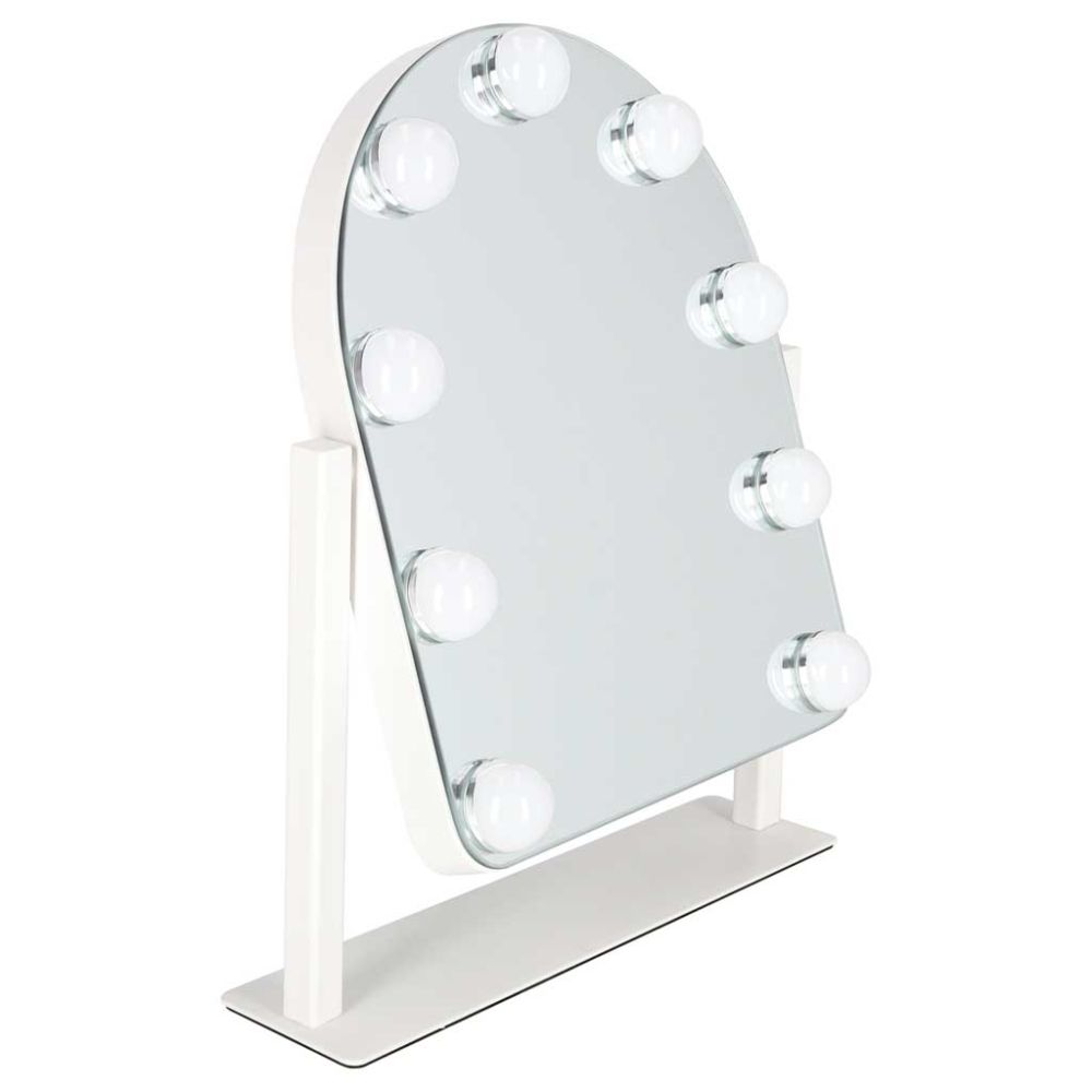 Kosmetinis LED veidrodis su 9 apšvietimo taškais, baltas
