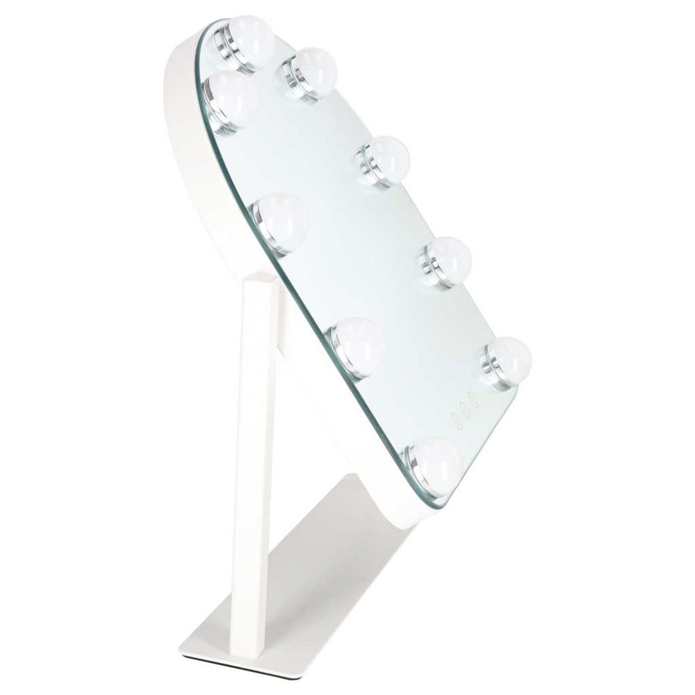 Kosmetinis LED veidrodis su 9 apšvietimo taškais, baltas