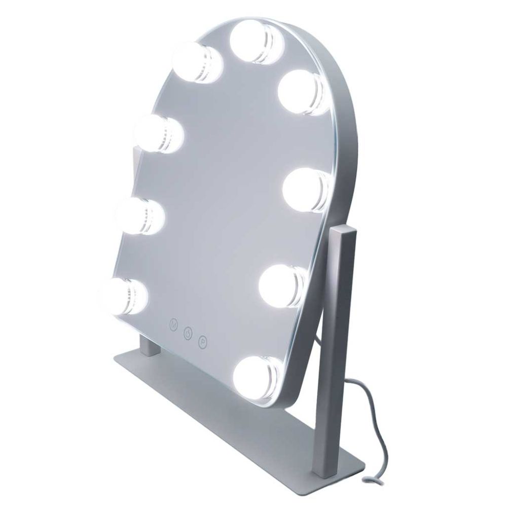 Kosmetinis LED veidrodis su 9 apšvietimo taškais, baltas