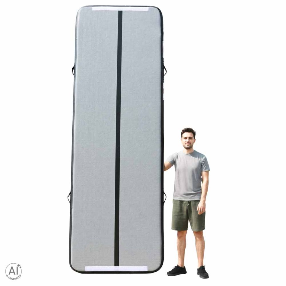 Gimnastikos kilimėlis Air Track su elektrine pompa 400x100x10cm, pilkas