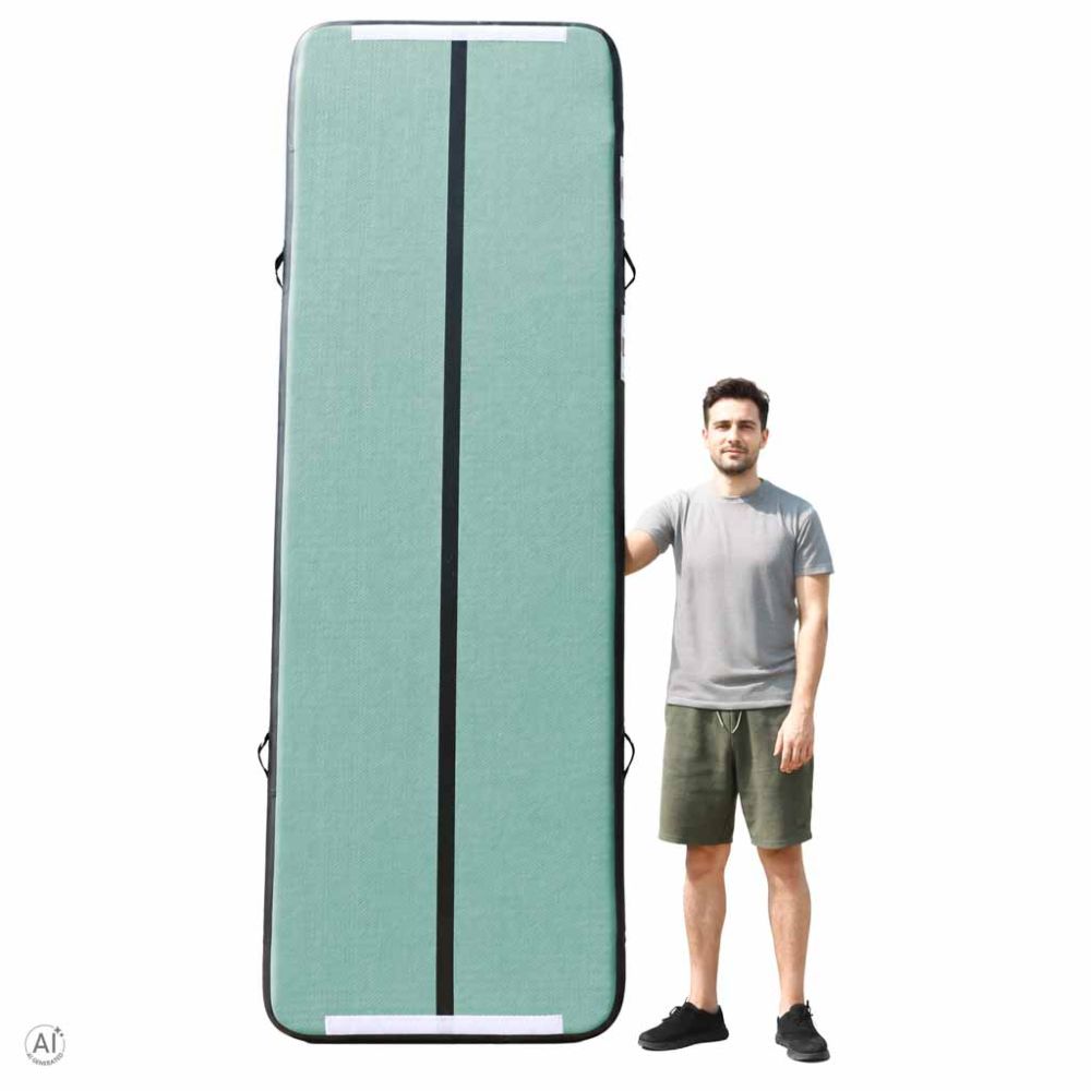 Gimnastikos kilimėlis Air Track su elektrine pompa 400x100x10cm, žalias