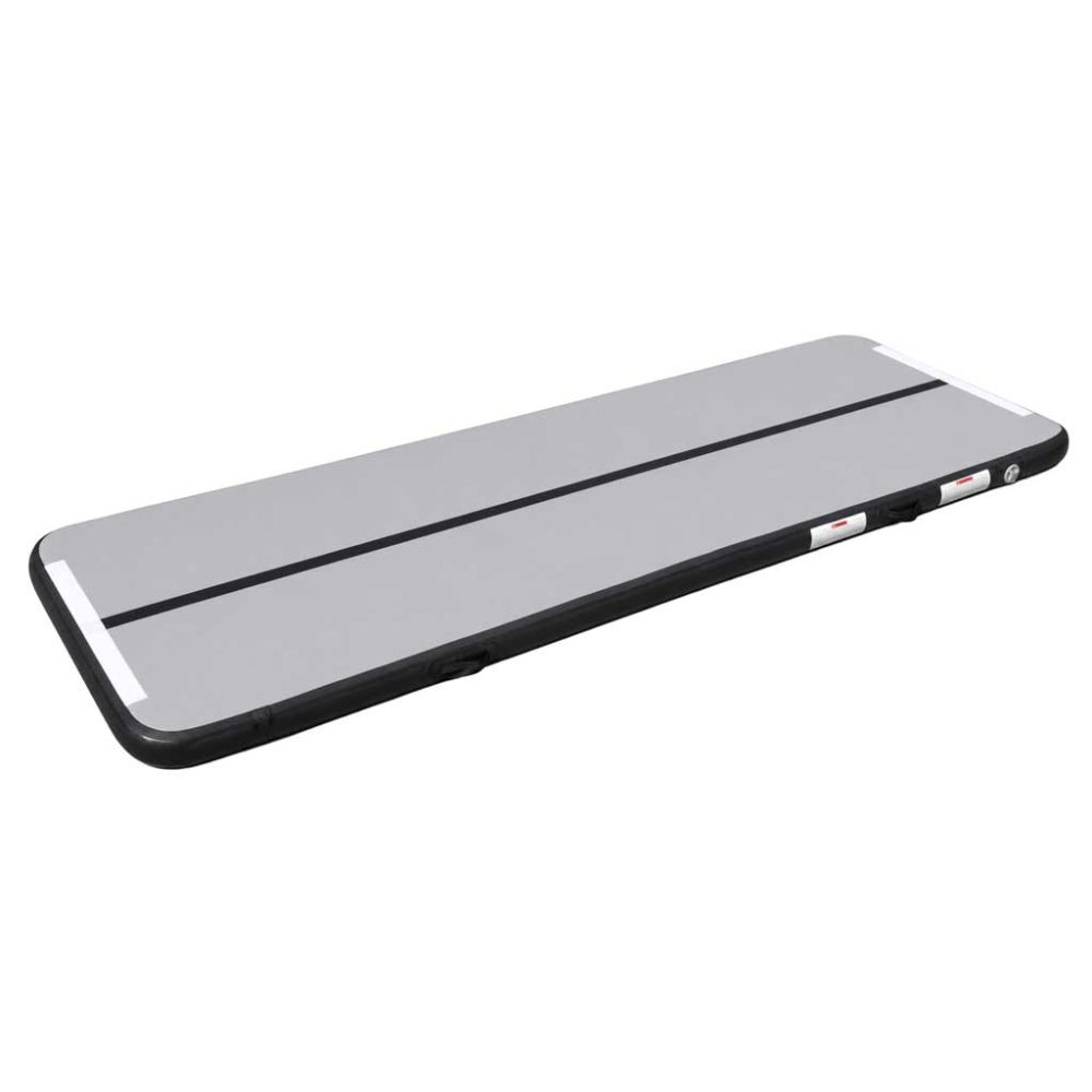 Gimnastikos kilimėlis Air Track su elektrine pompa 300x100x10cm, pilkas su juodais elementais