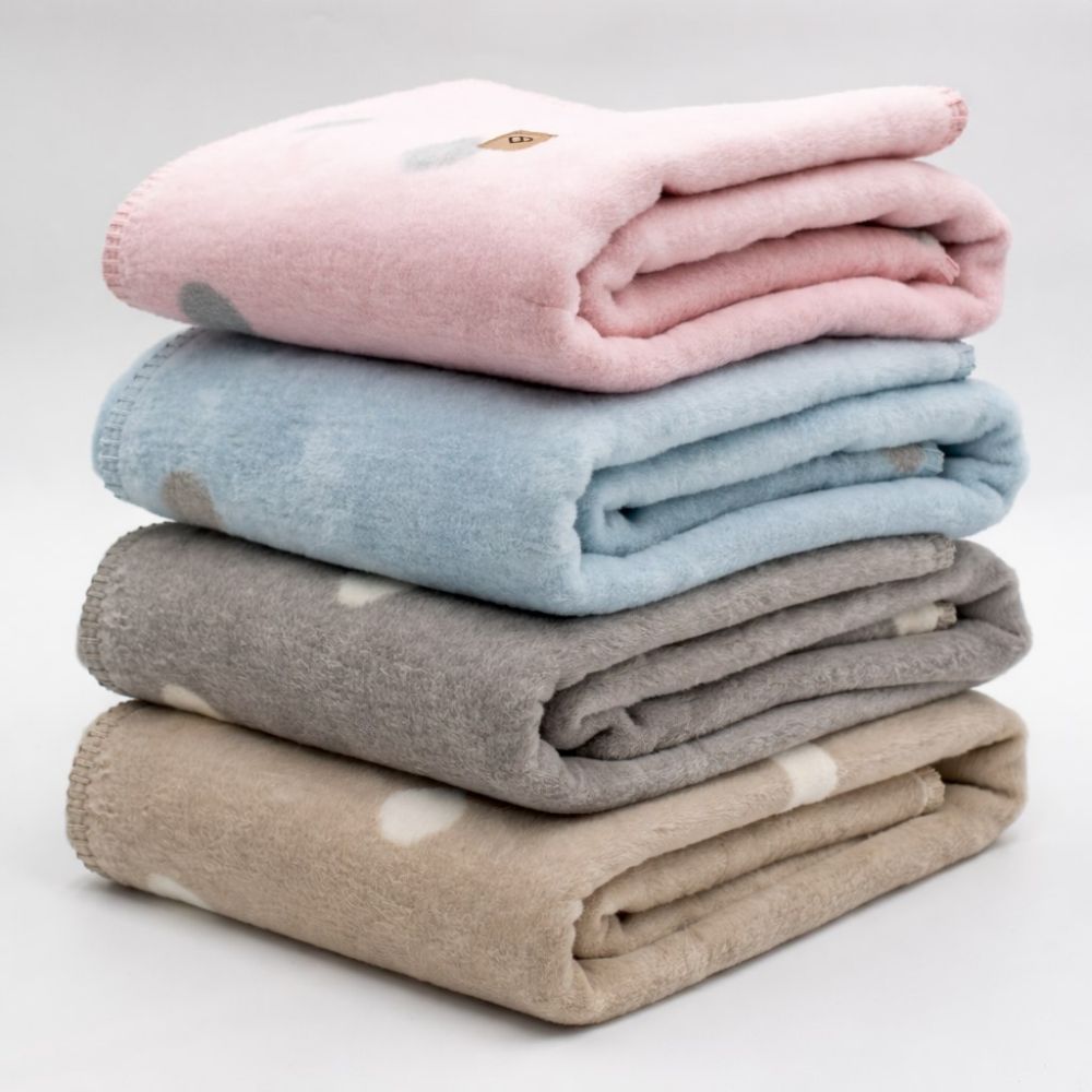 Cotton blanket Bari 100x150cm baby blue