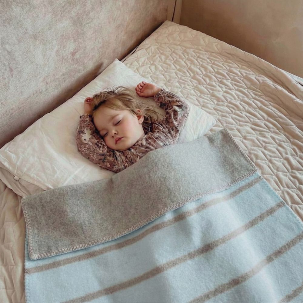 Cotton blanket Alba 100x150cm baby blue