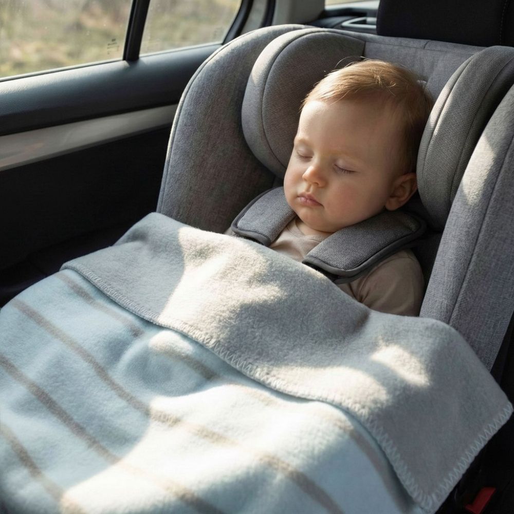 Cotton blanket Alba 100x150cm baby blue