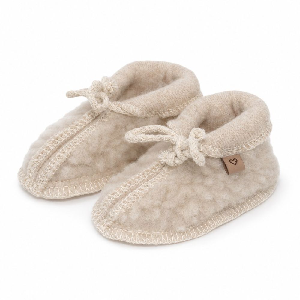 Buciki dziecięce wełniane Nevada 6-12m beige